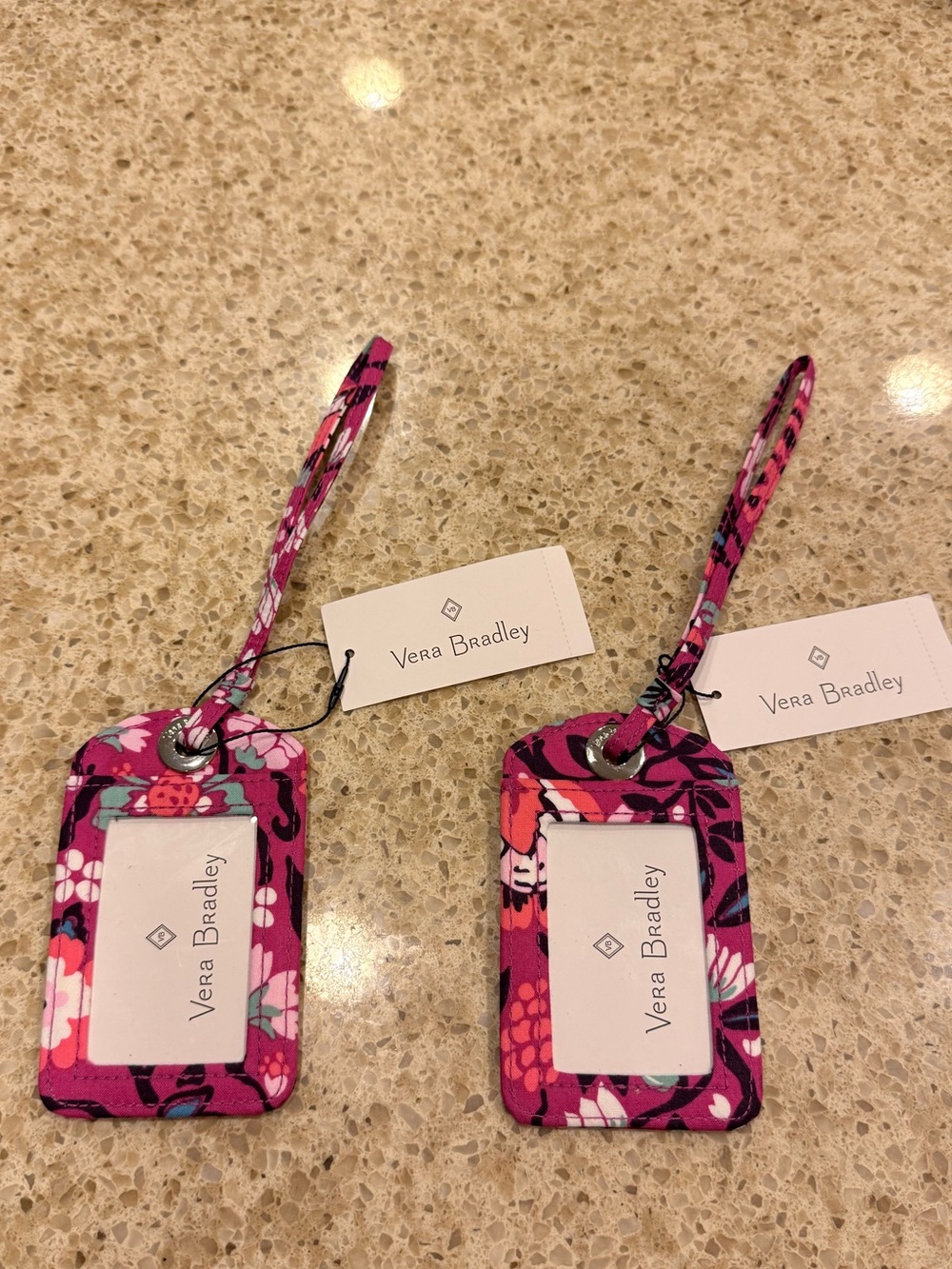 Vera Bradley Pink Floral Luggage ID Tag - Set of 2